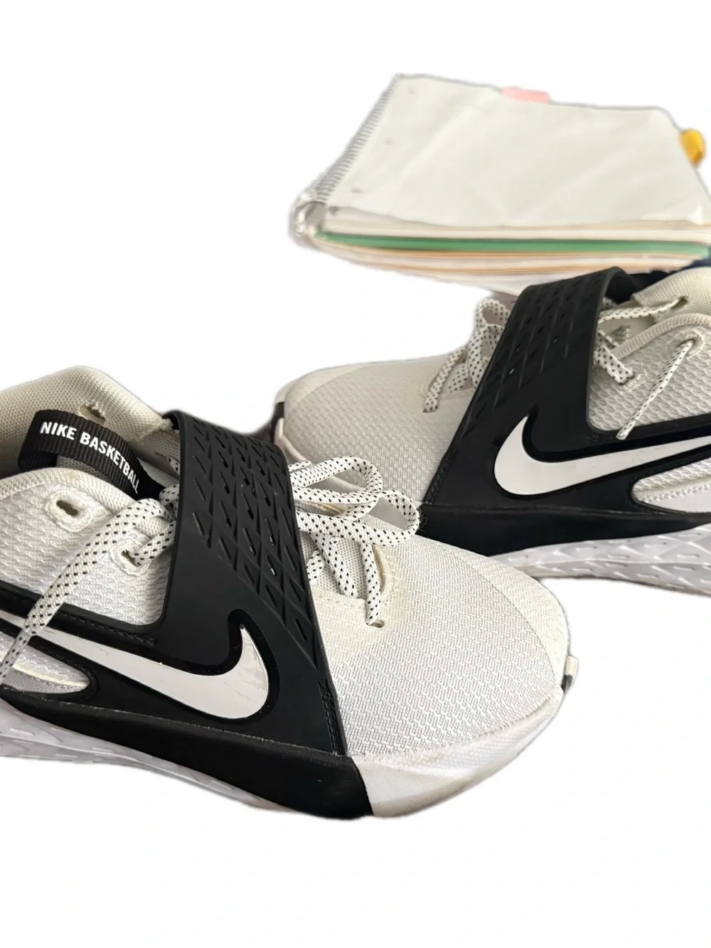 Nike Kids White and Black Slip-On Lace Athletic Sneakers